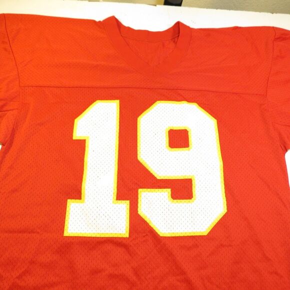 KANSAS CITY CHIEFS THROWBACK FOOTBALL JERSEY CHAMPION  Mens 44 #19 Joe Montana - Picture 2 of 5